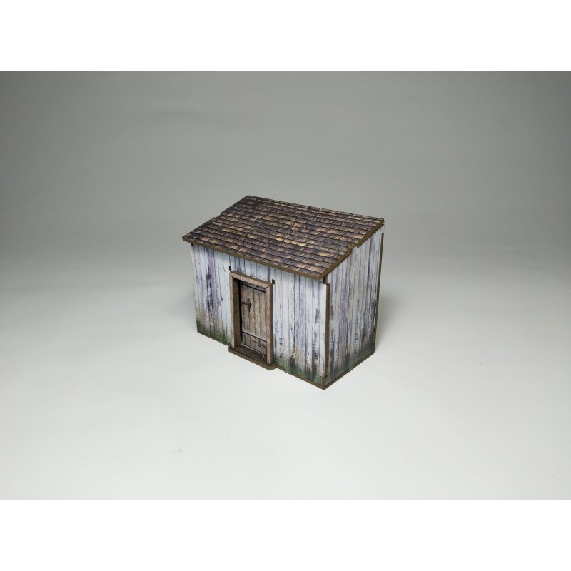 Caseta de Madera Rural Prepintada | Escenografía para Wargames 28mm