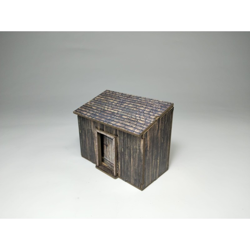 Caseta de Madera Oscura Prepintada | Escenografía Wargames 28mm