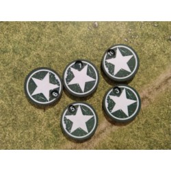 (5 Unidades) Marcador de Pines Giratorio Bolt Action | Dial de Supresión numerados del 1-10| Ejército Americano (US Army) WWII